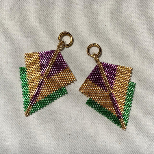 Aretes Canopo Morado y Verde Limón