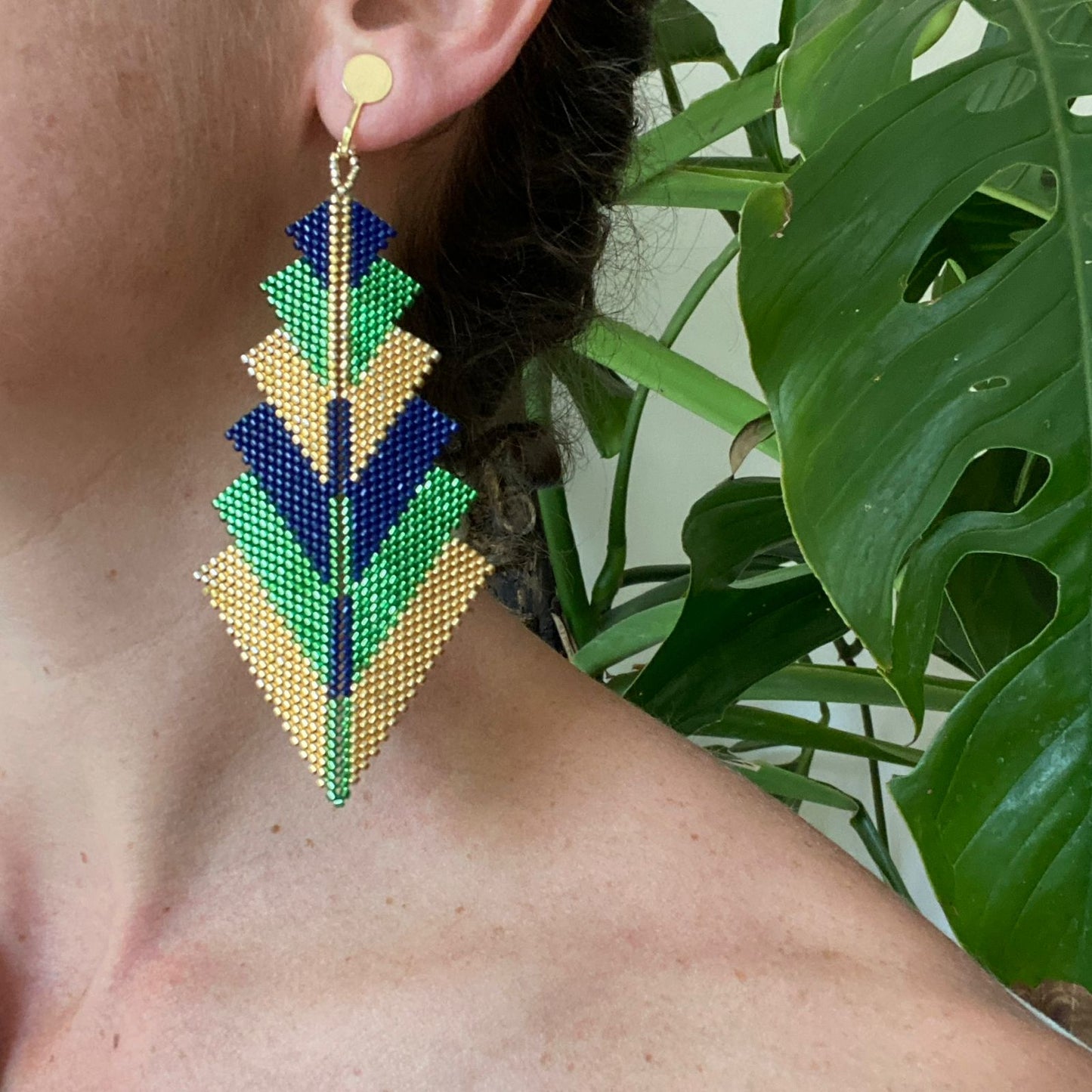 Aretes Prabhas Verde Limón