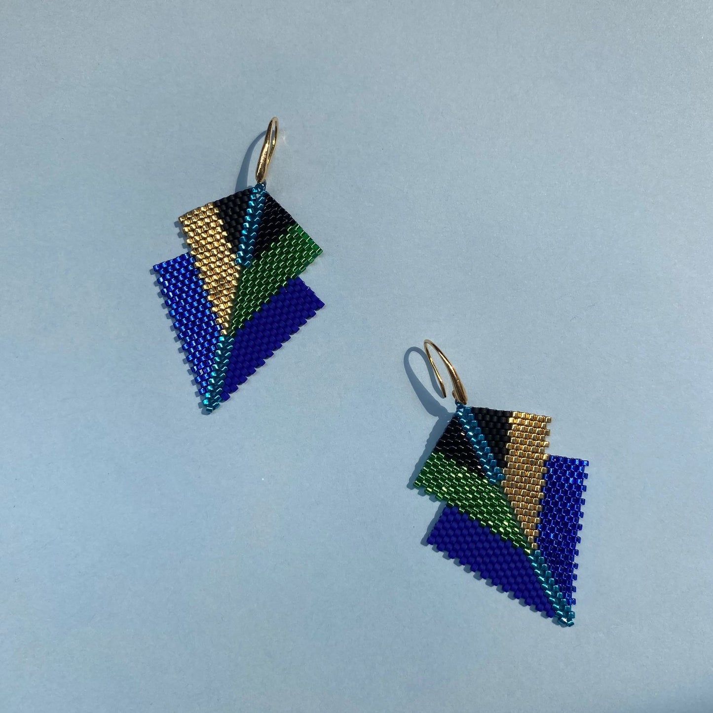 Aretes Centauri Pavo Real Azul