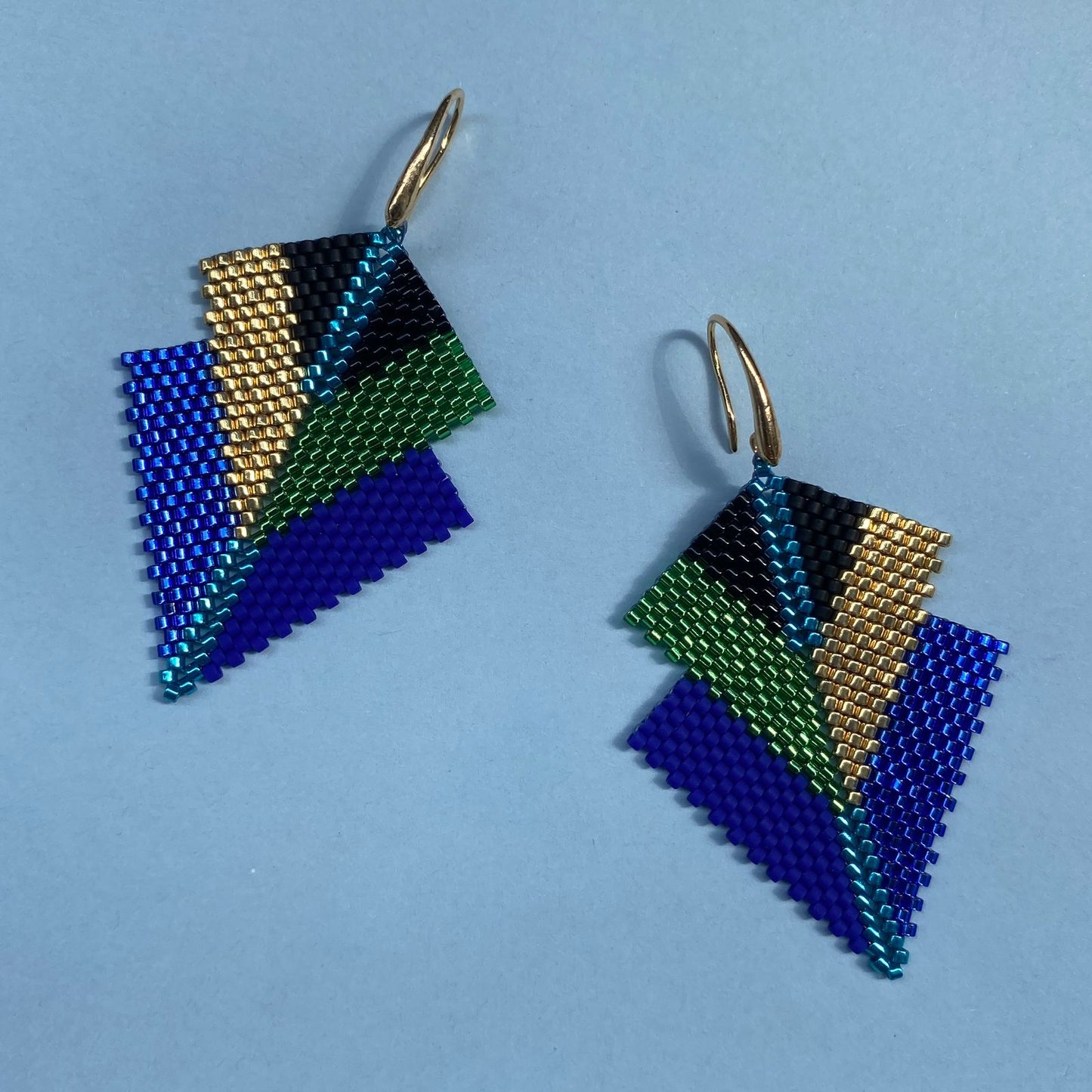 Aretes Centauri Pavo Real Azul