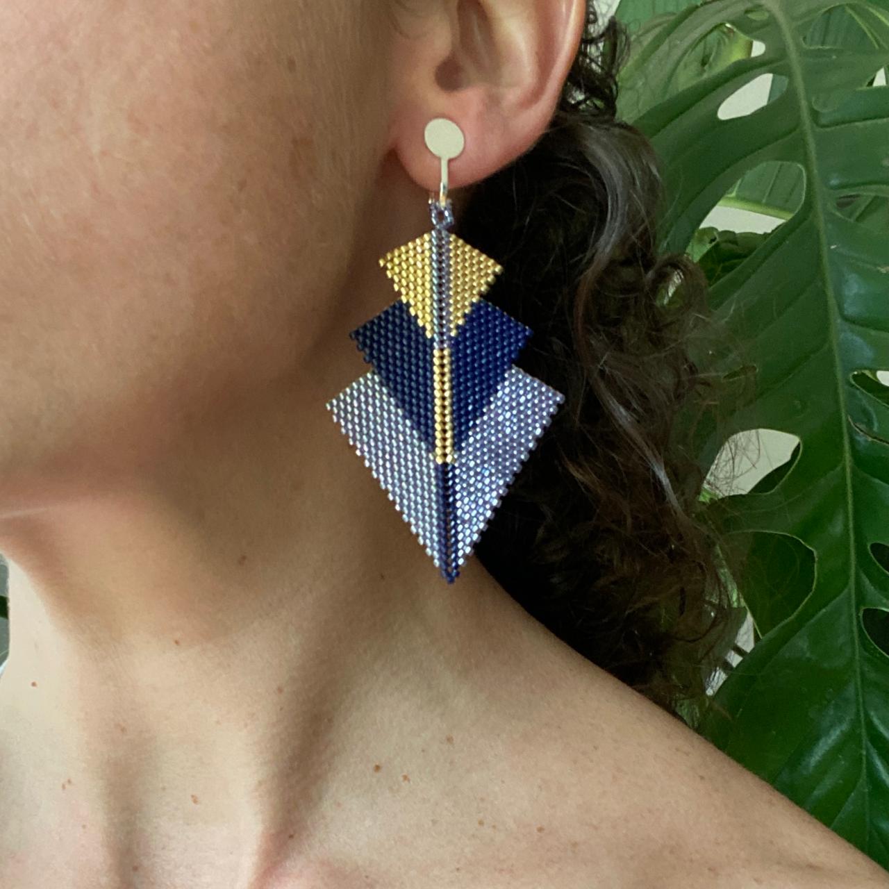 Aretes Danika Morado y Azul Marino