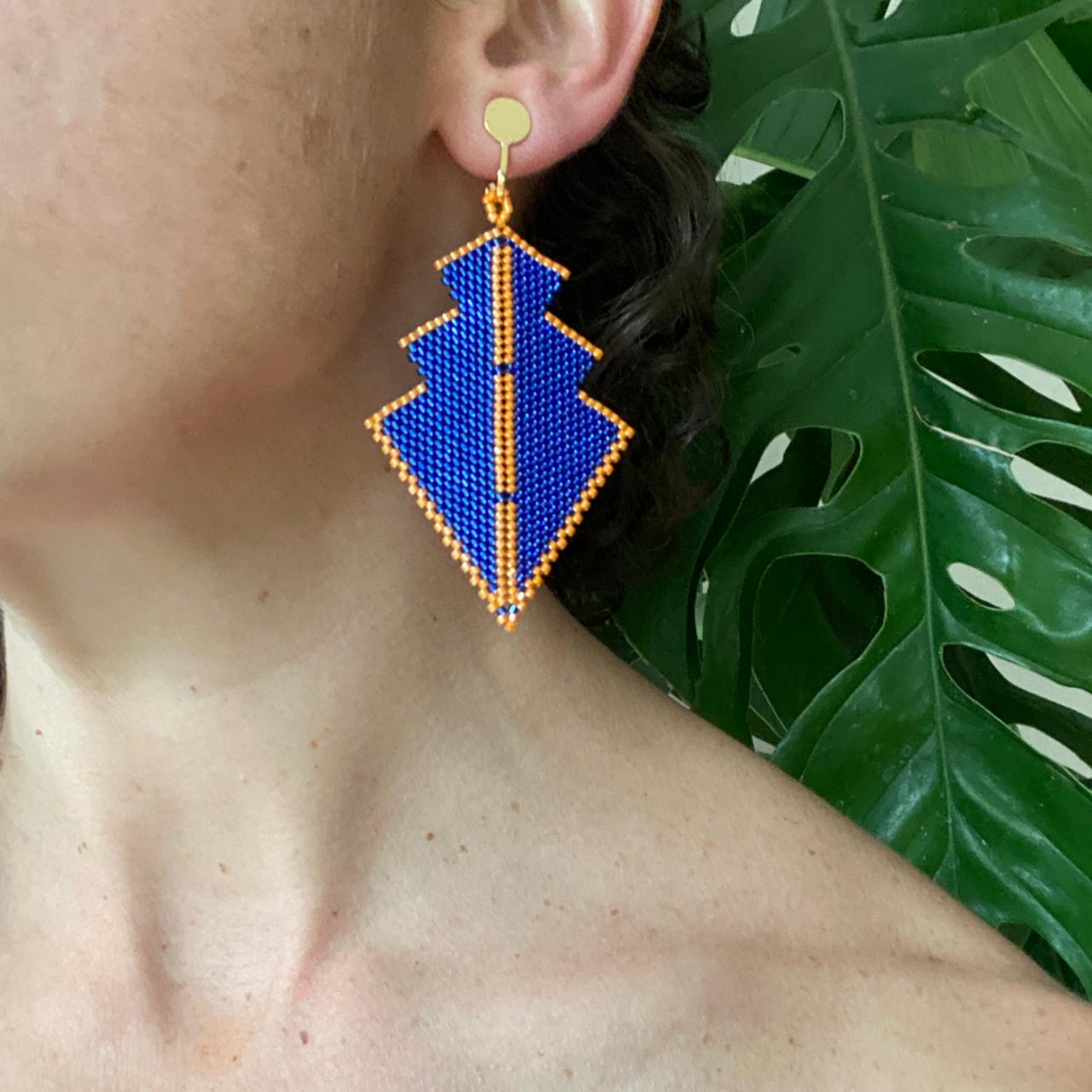 Aretes Danika Azul y Naranja