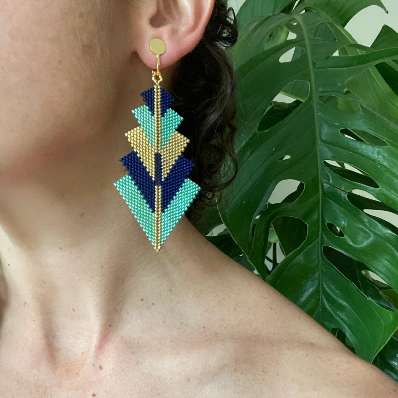 Conjunto Aretes Capella y Pulsera Verde Agua