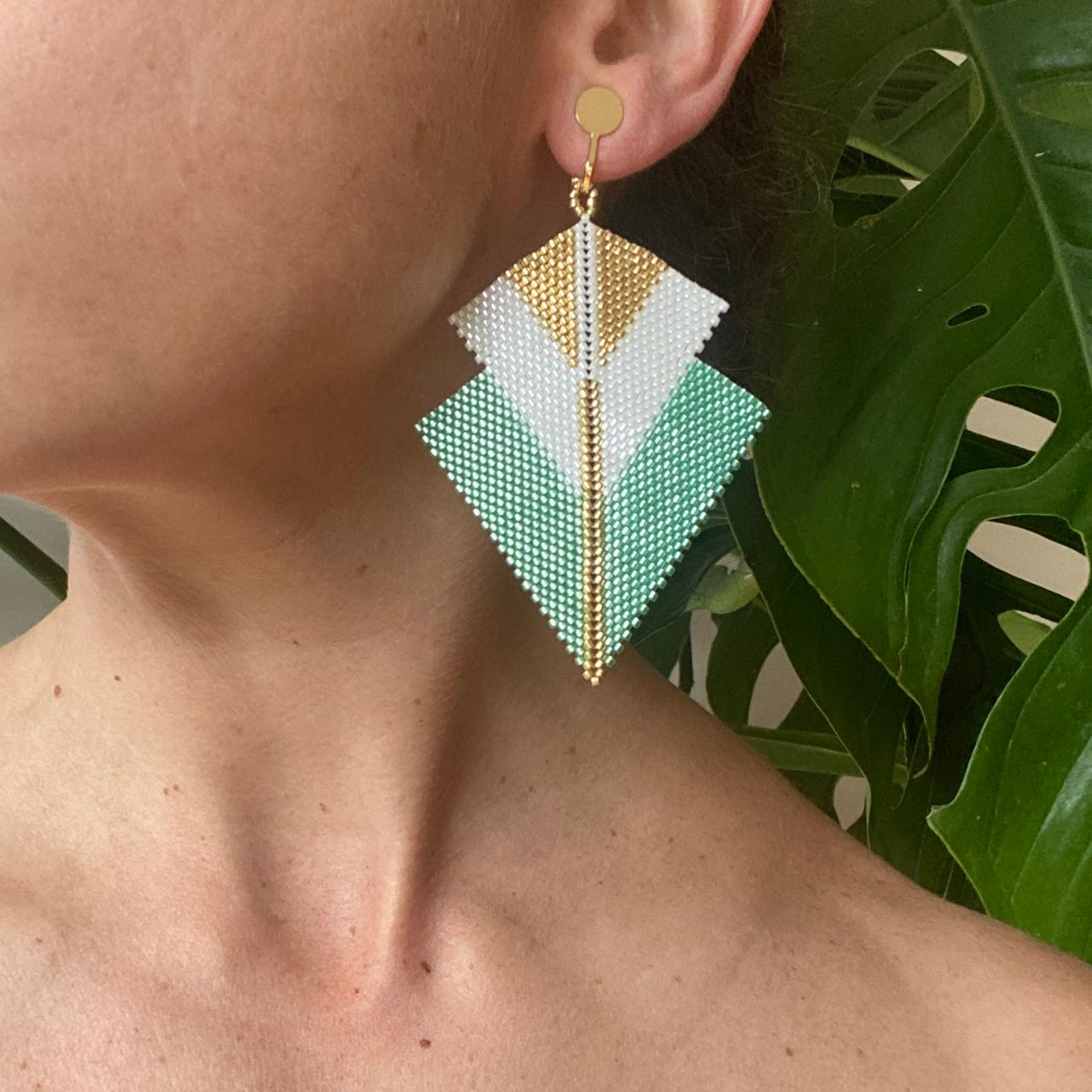 Aretes Sirius Verde Agua