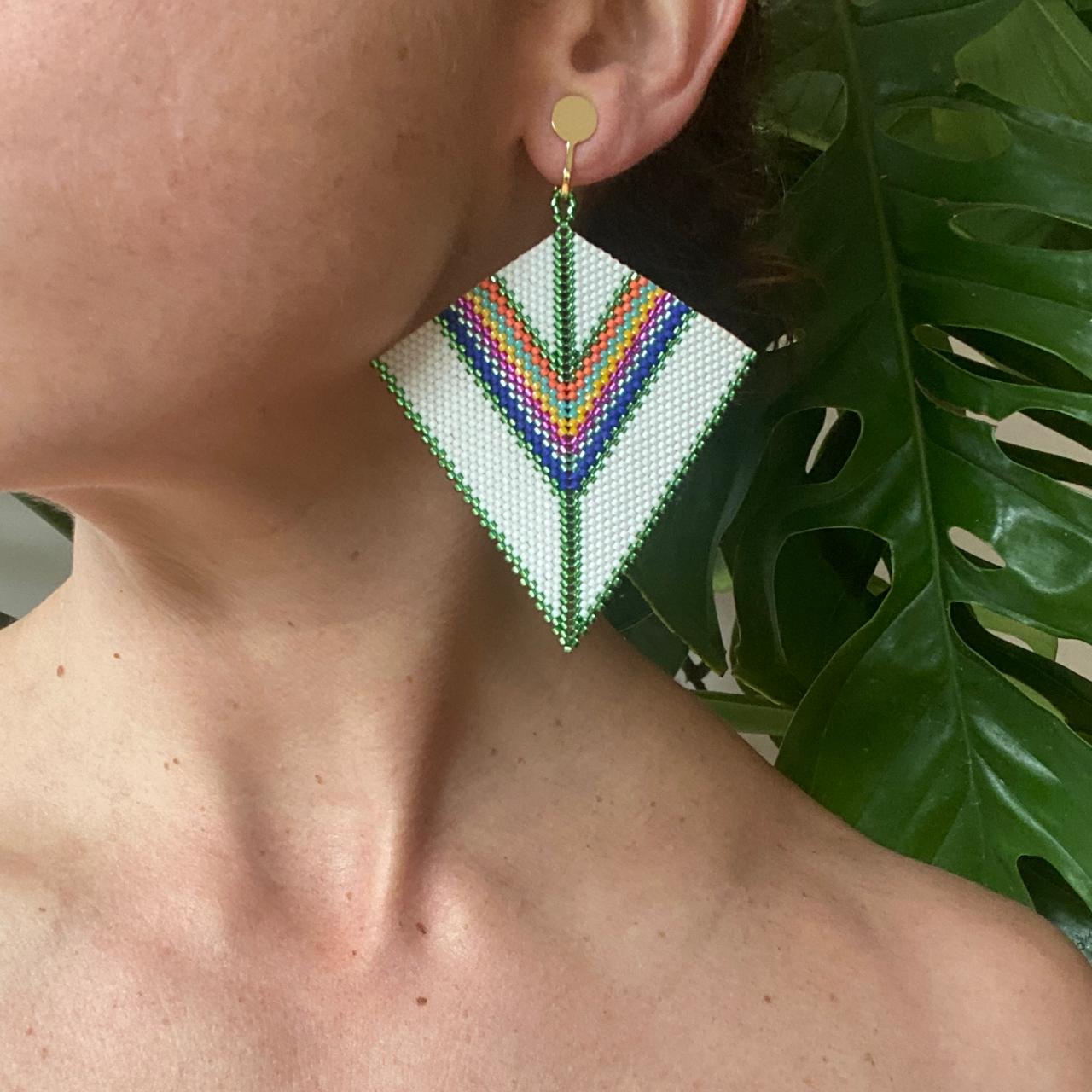 Aretes Penacho Blanco