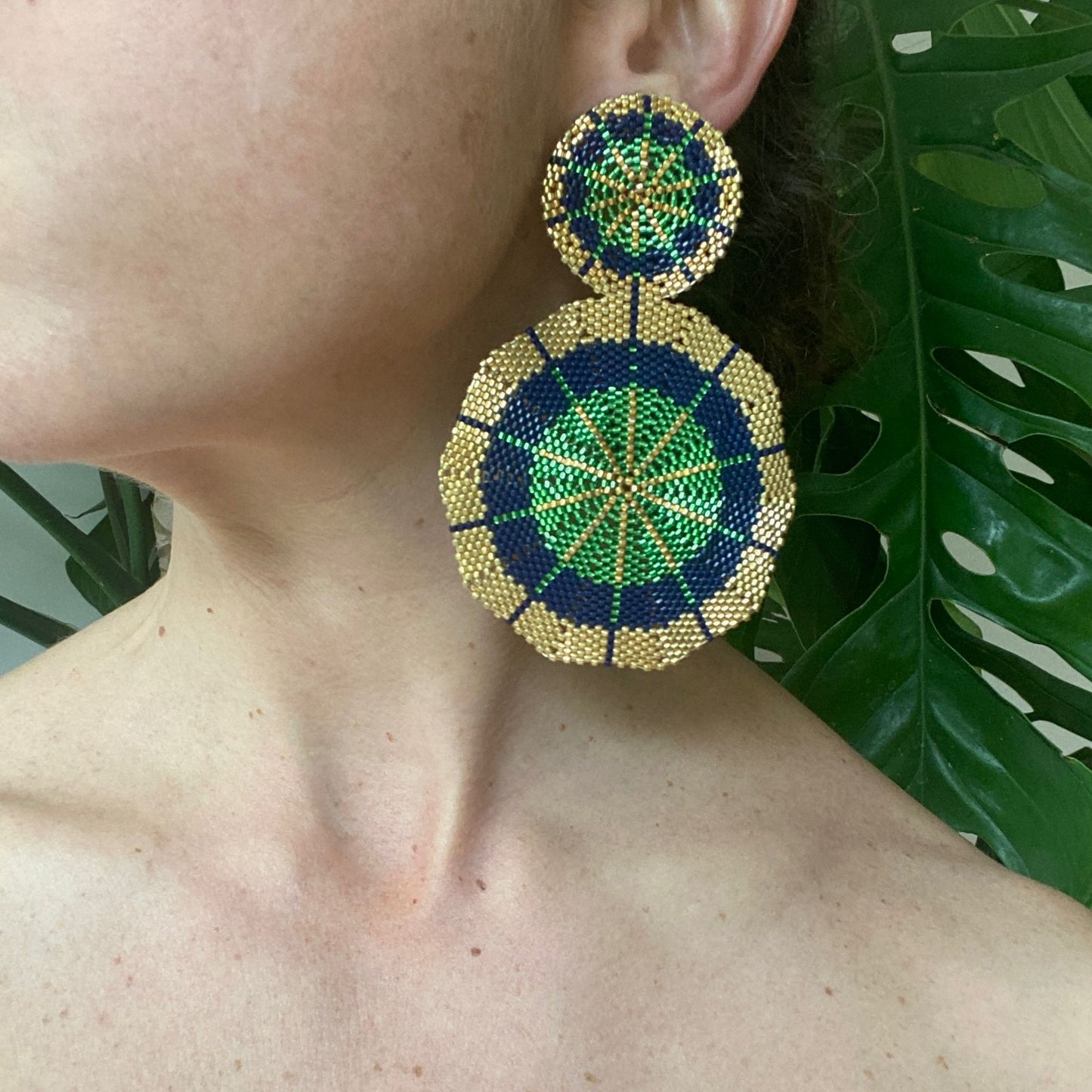 Aretes Meteoro Verde Limón