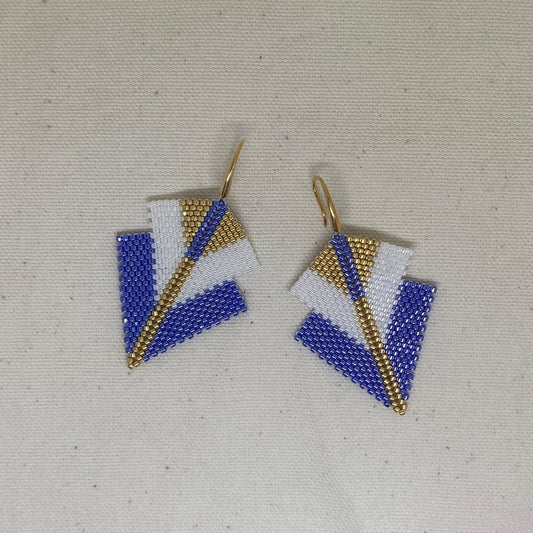 Aretes Centauri Morado y Blanco