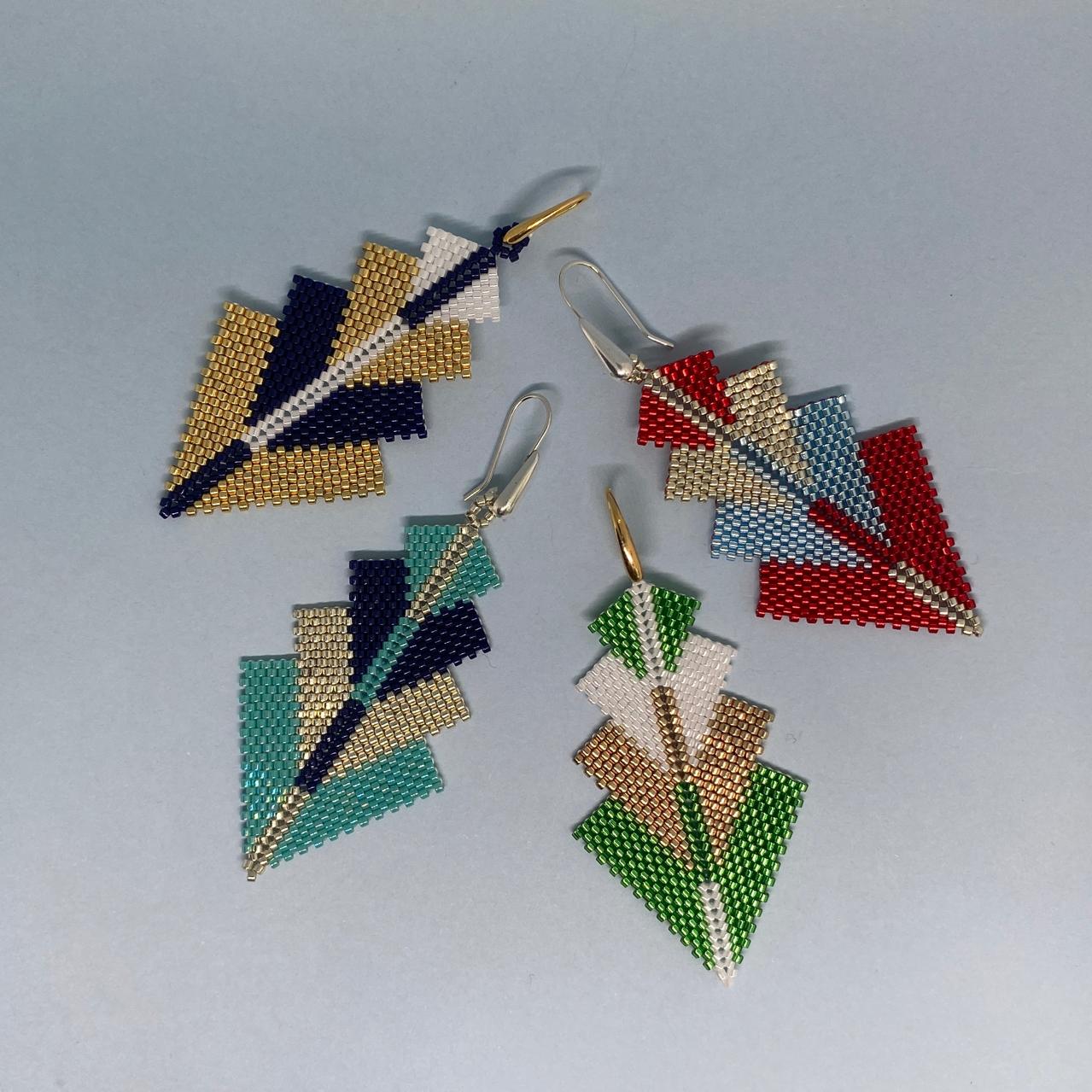 Aretes Rigel Verde Limón y Blanco