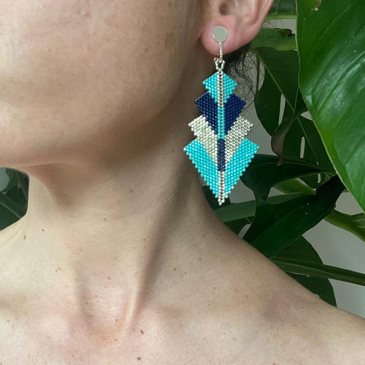 Aretes Rigel Azul Turquesa y Azul Marino
