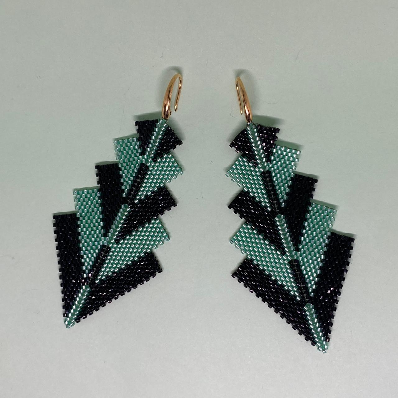 Aretes Capella Verde Agua y Negro