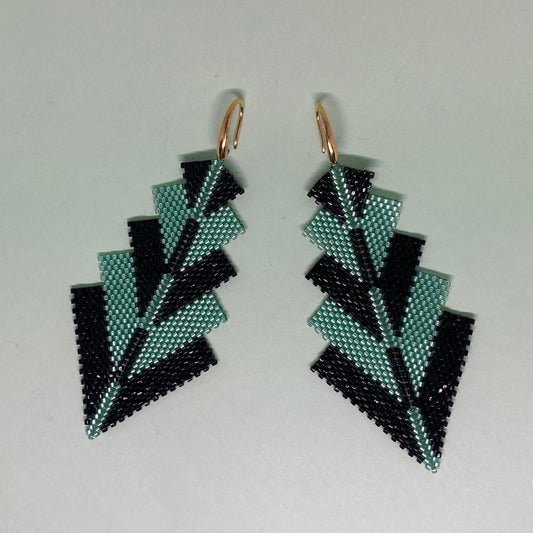 Aretes Capella Verde Agua y Negro