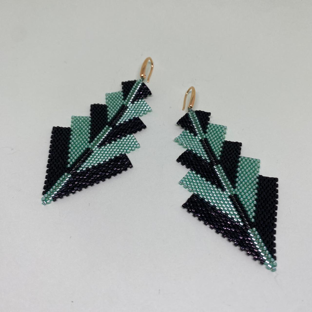 Aretes Capella Verde Agua y Negro