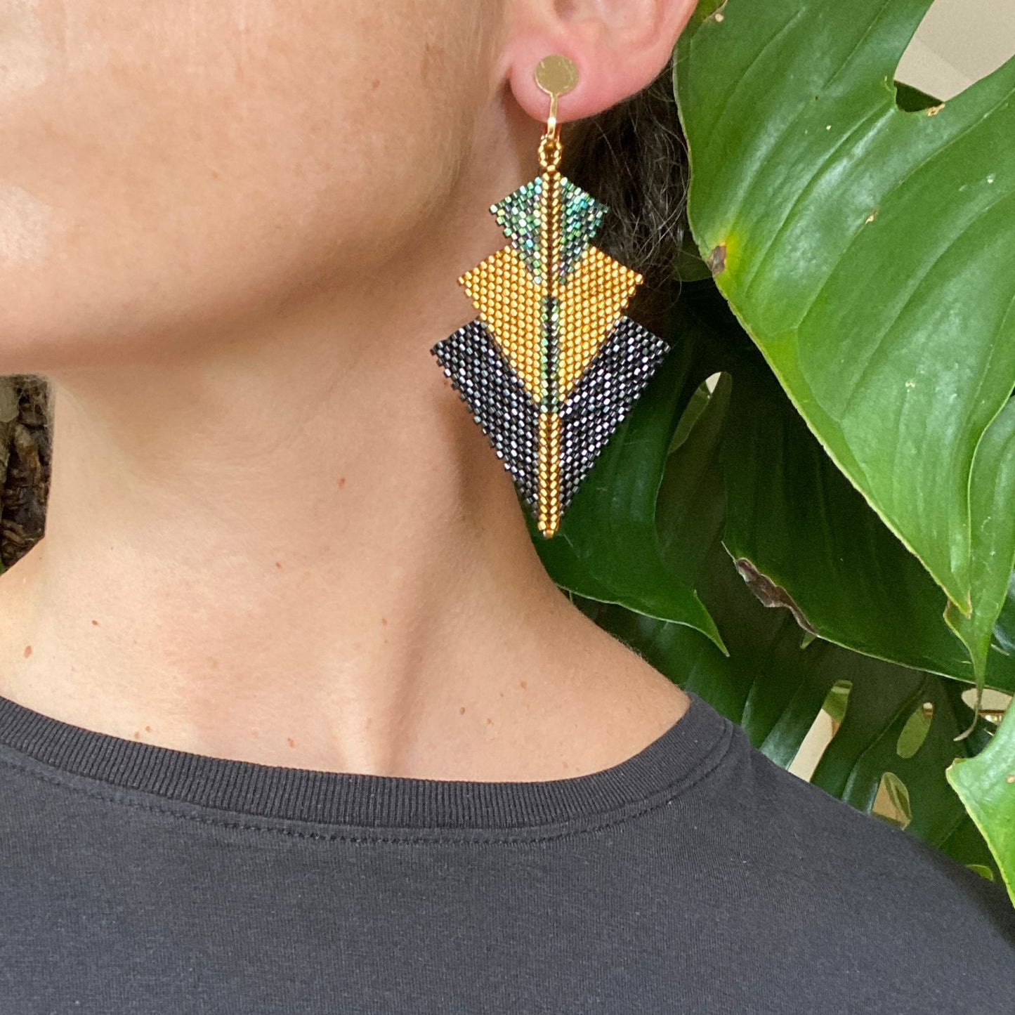 Aretes Danika Negro y Verde