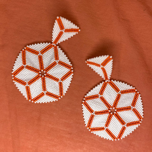 Aretes Altair III Blanco y Rosa Coral