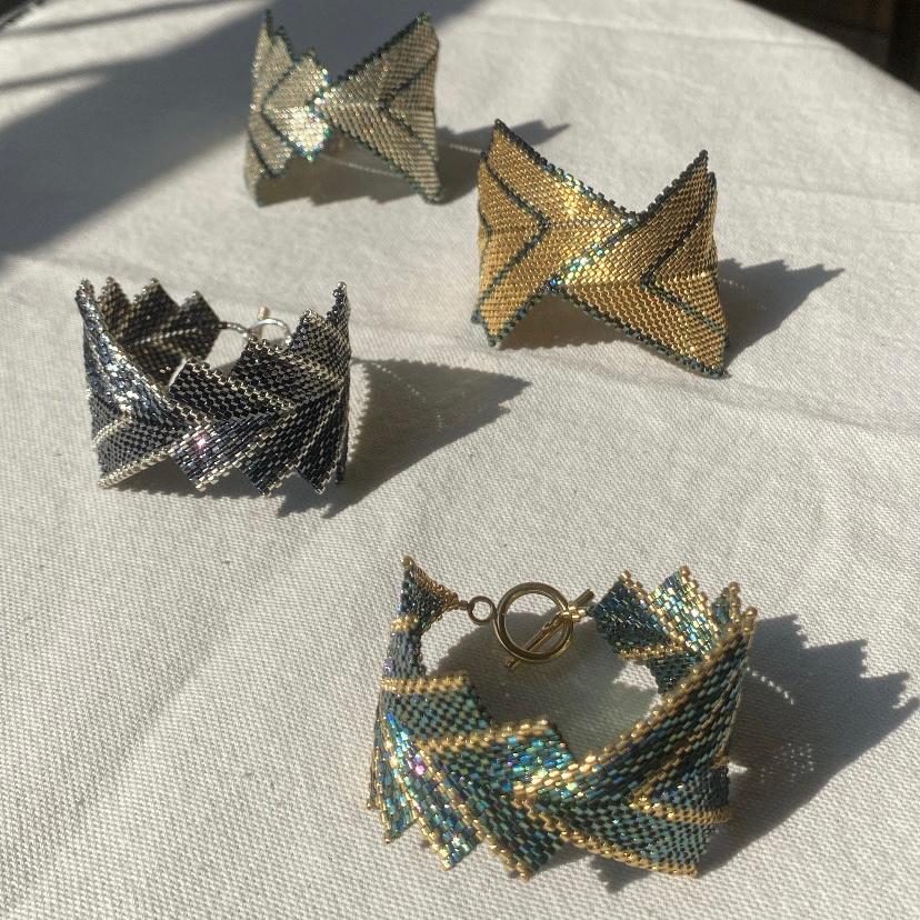 Pulsera Vega Plateado y Verde