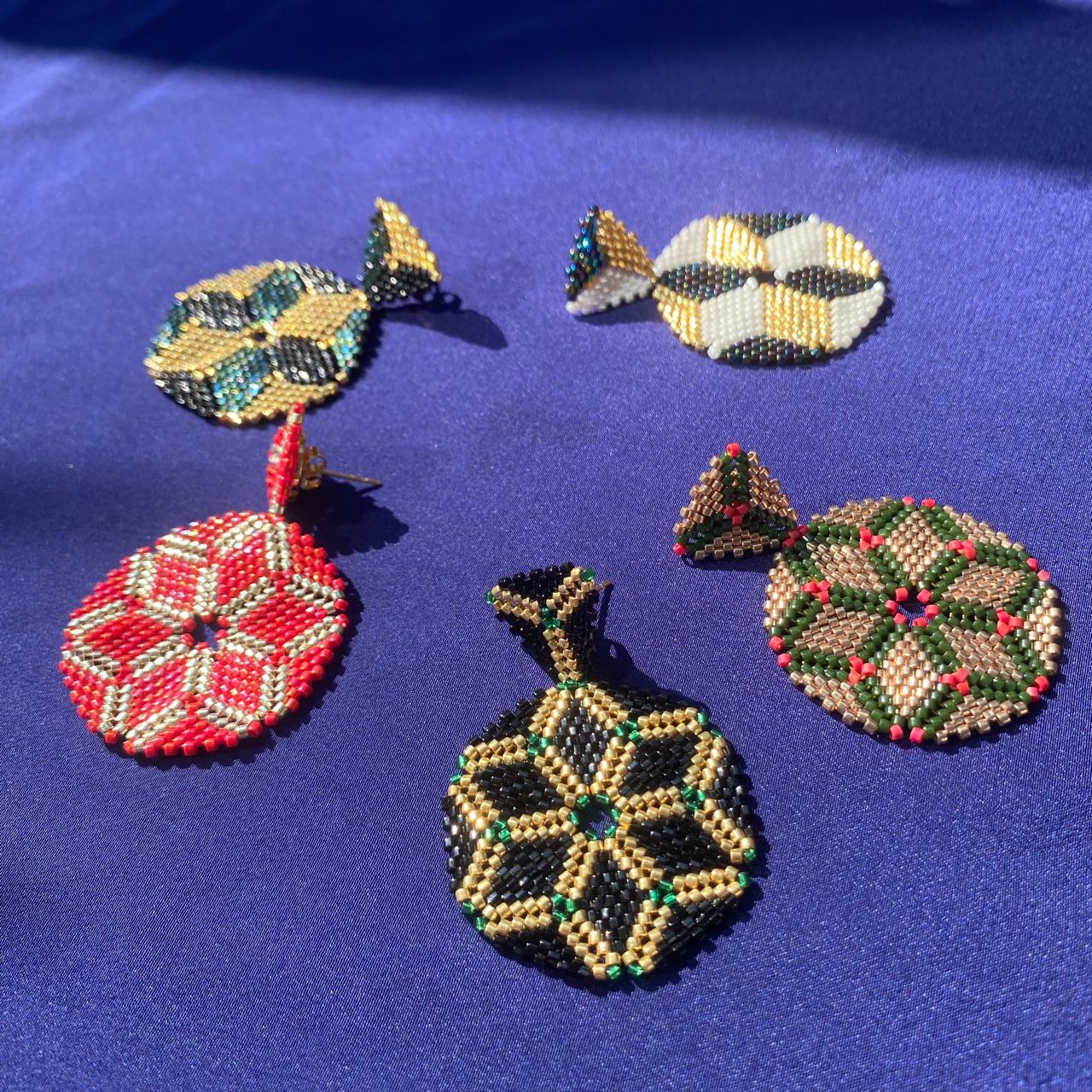 Aretes Altair I Negro y Verde Agua