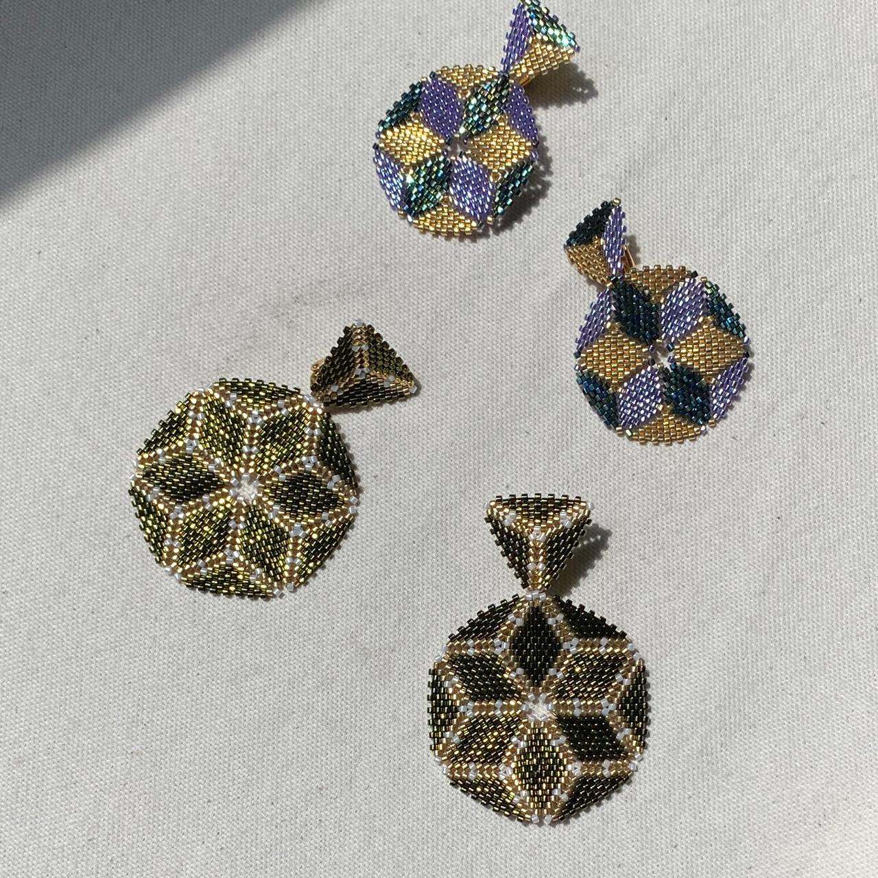 Aretes Altair II Verde y Dorado