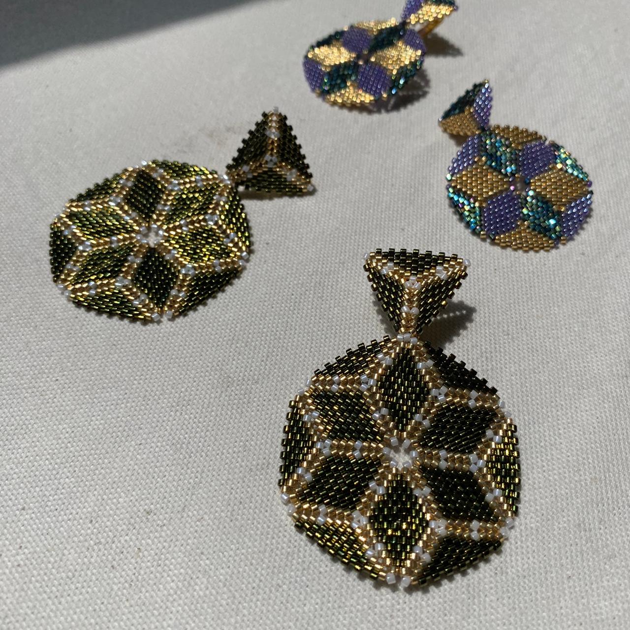 Aretes Altair II Verde y Dorado