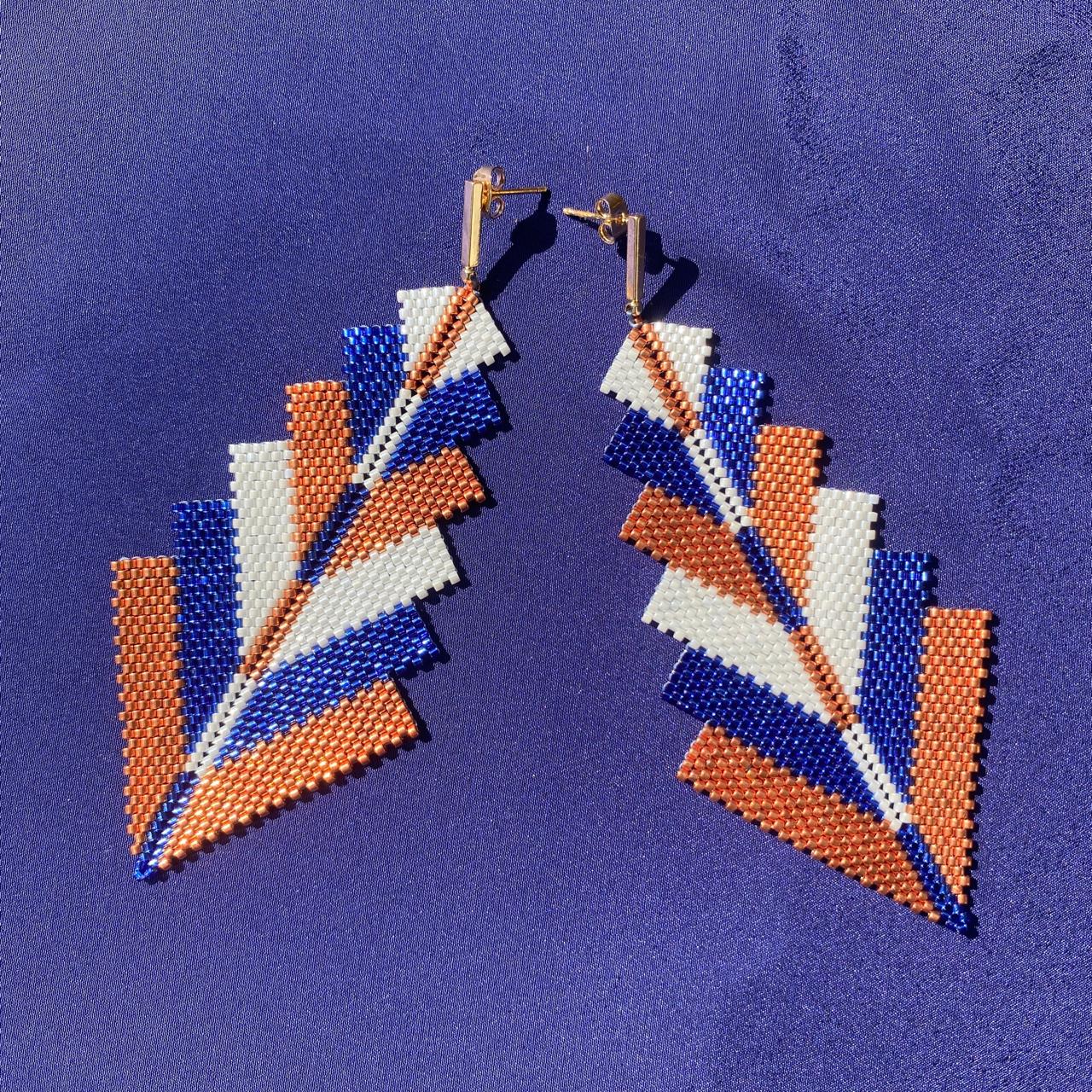 Aretes Prabhas Cobre y Azul