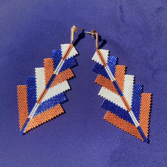 Aretes Prabhas Cobre y Azul