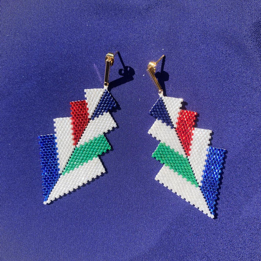 Aretes Rigel Blanco y Colores - Asimétrico