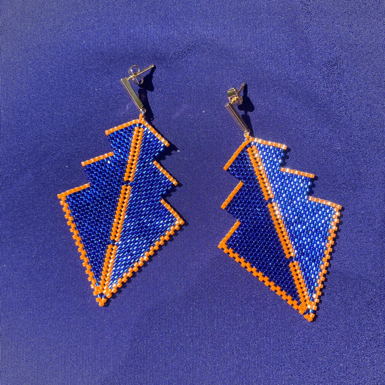 Aretes Danika Azul y Naranja
