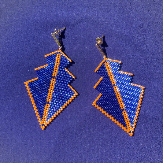 Aretes Danika Azul y Naranja