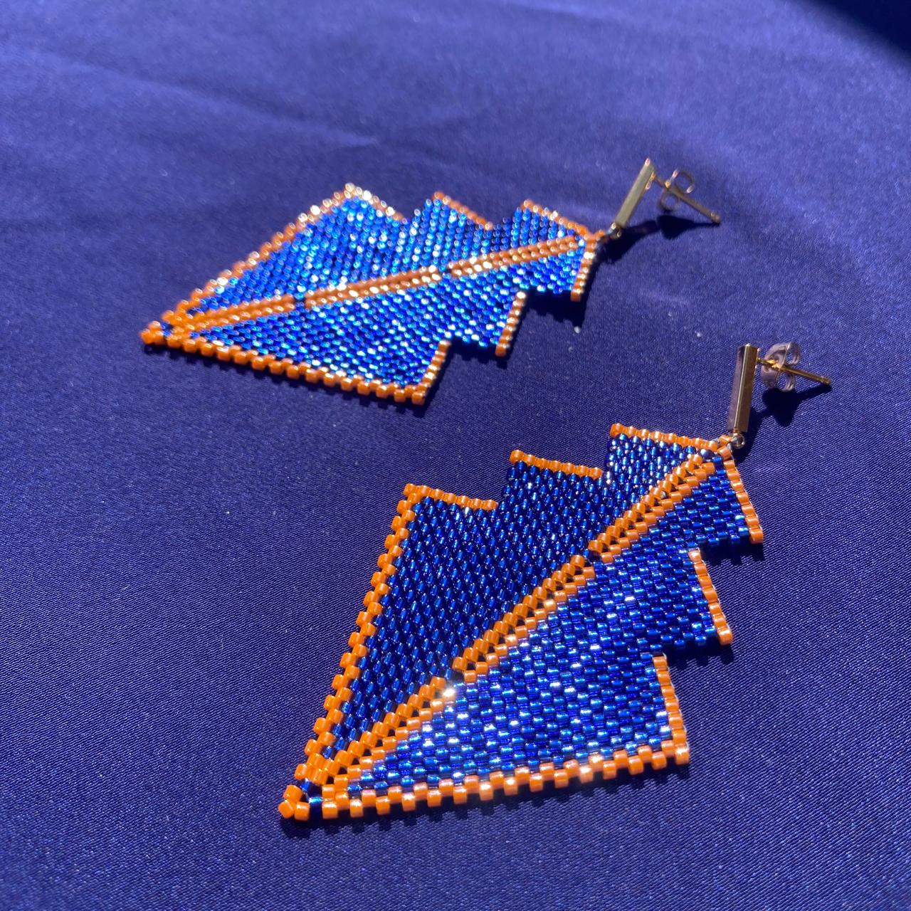 Aretes Danika Azul y Naranja