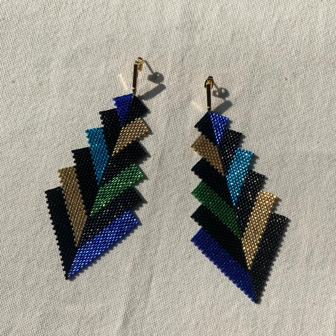 Aretes Prabhas Pavo Real - Asimétrico
