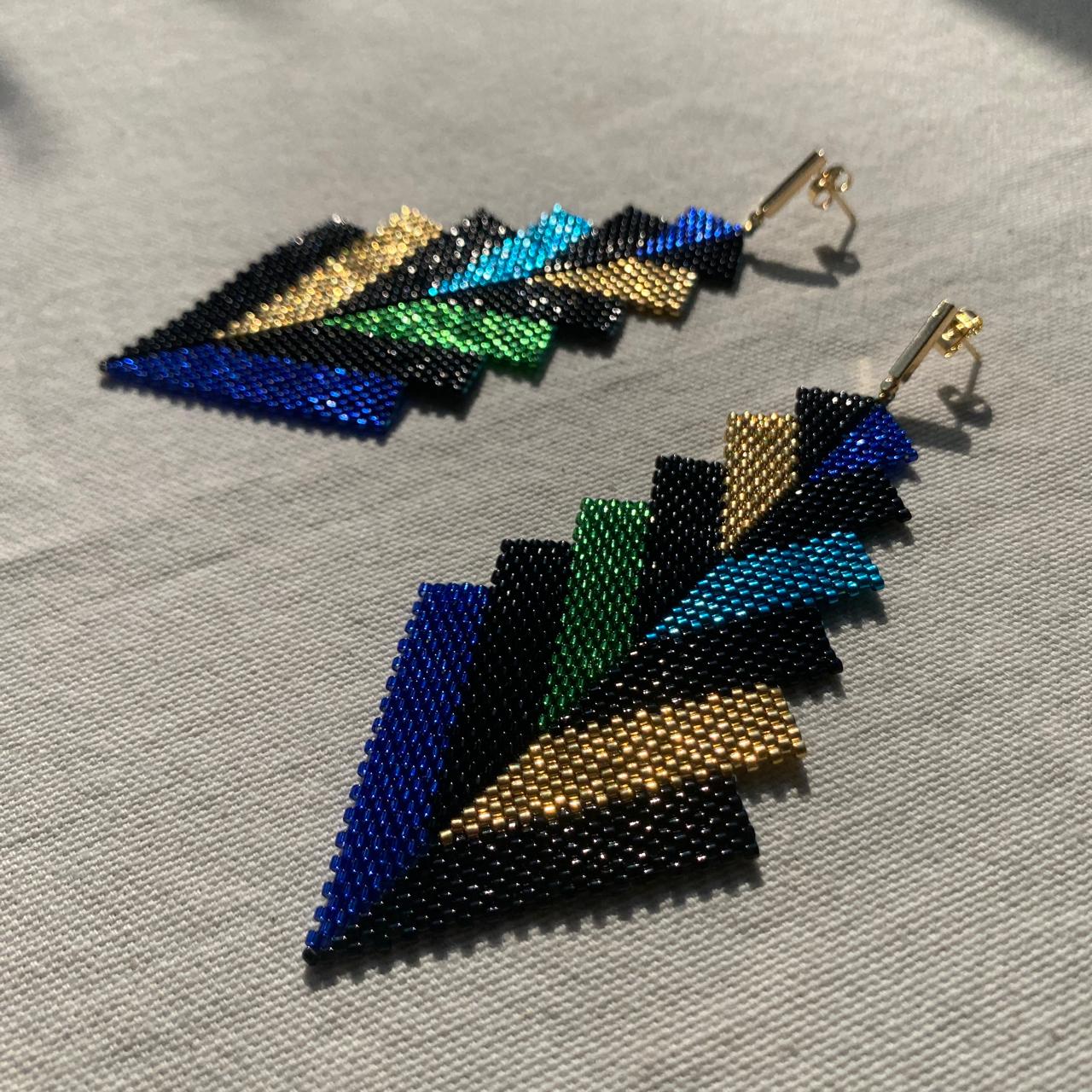 Aretes Prabhas Pavo Real - Asimétrico