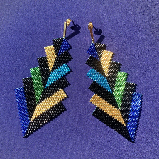 Aretes Prabhas Pavo Real - Asimétrico