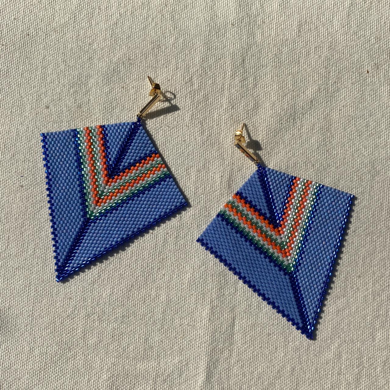 Aretes Penacho Azul Claro