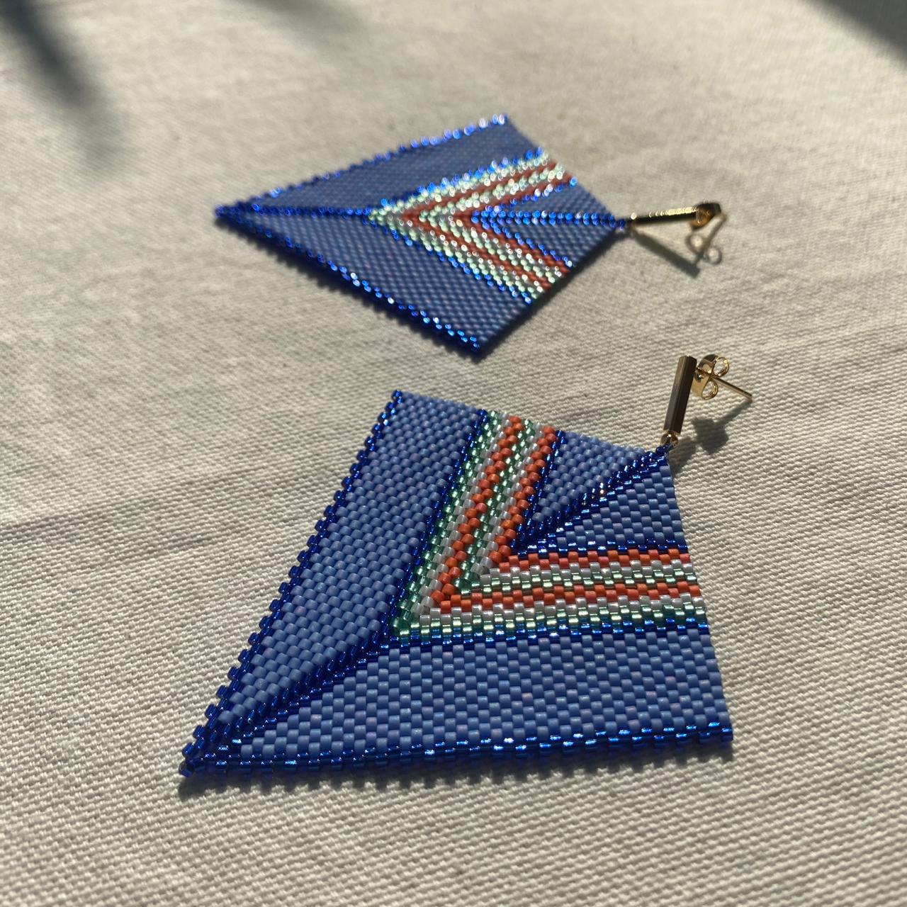 Aretes Penacho Azul Claro