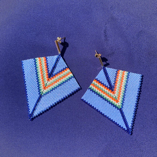 Aretes Penacho Azul Claro