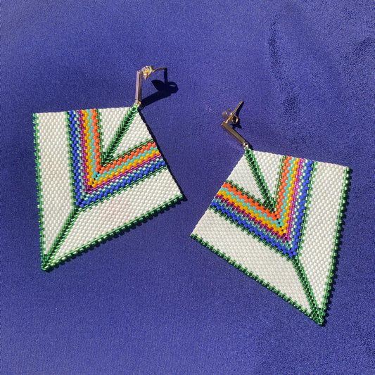 Aretes Penacho Blanco