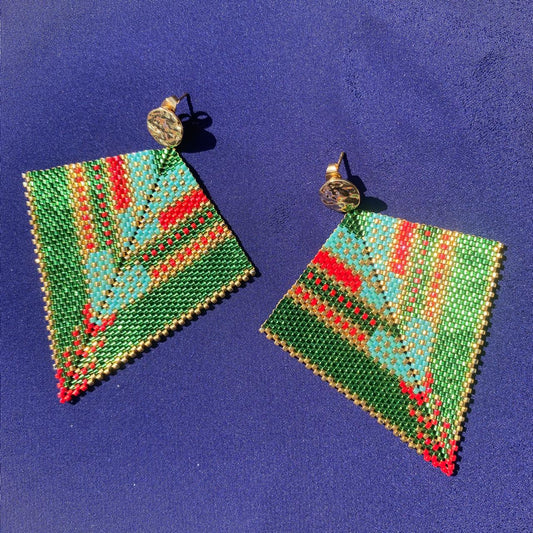 Aretes Penacho Verde