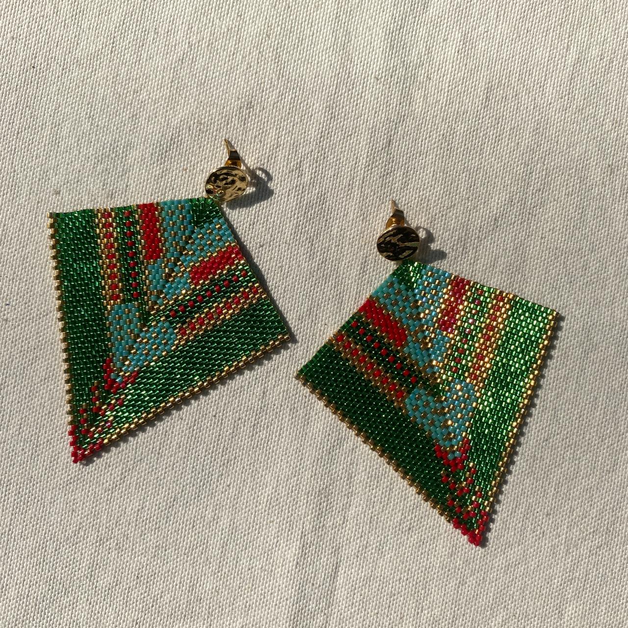 Aretes Penacho Verde