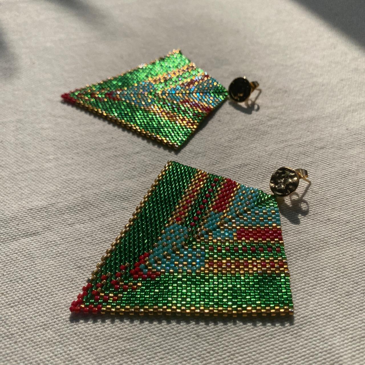 Aretes Penacho Verde