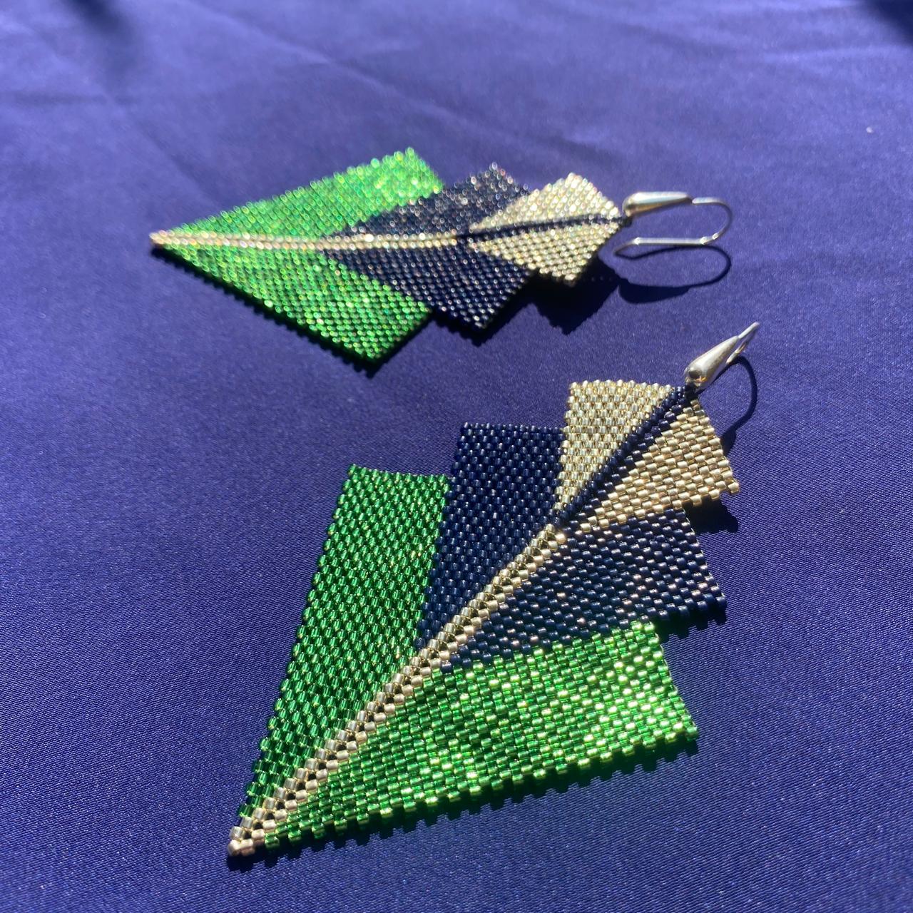 Aretes Cygni Verde Limón
