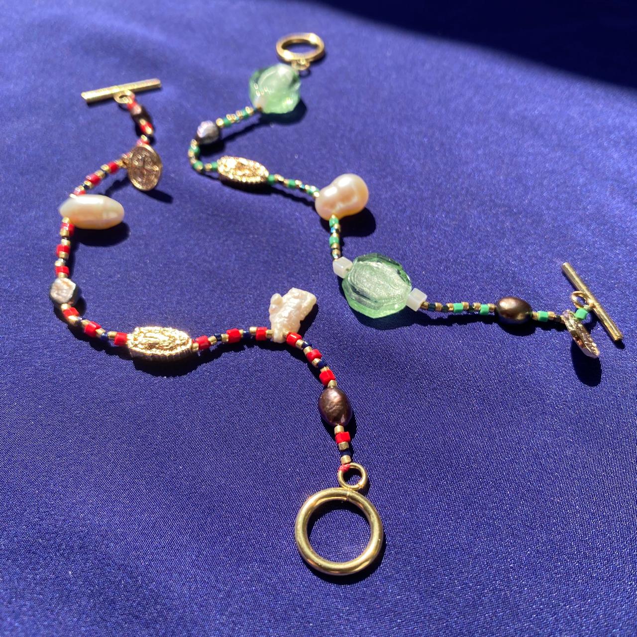 Pulsera Milagritos de la Virgen - Baño de Oro