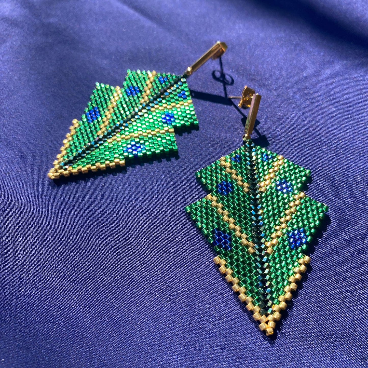 Aretes Centauri Verde Limón y Azul