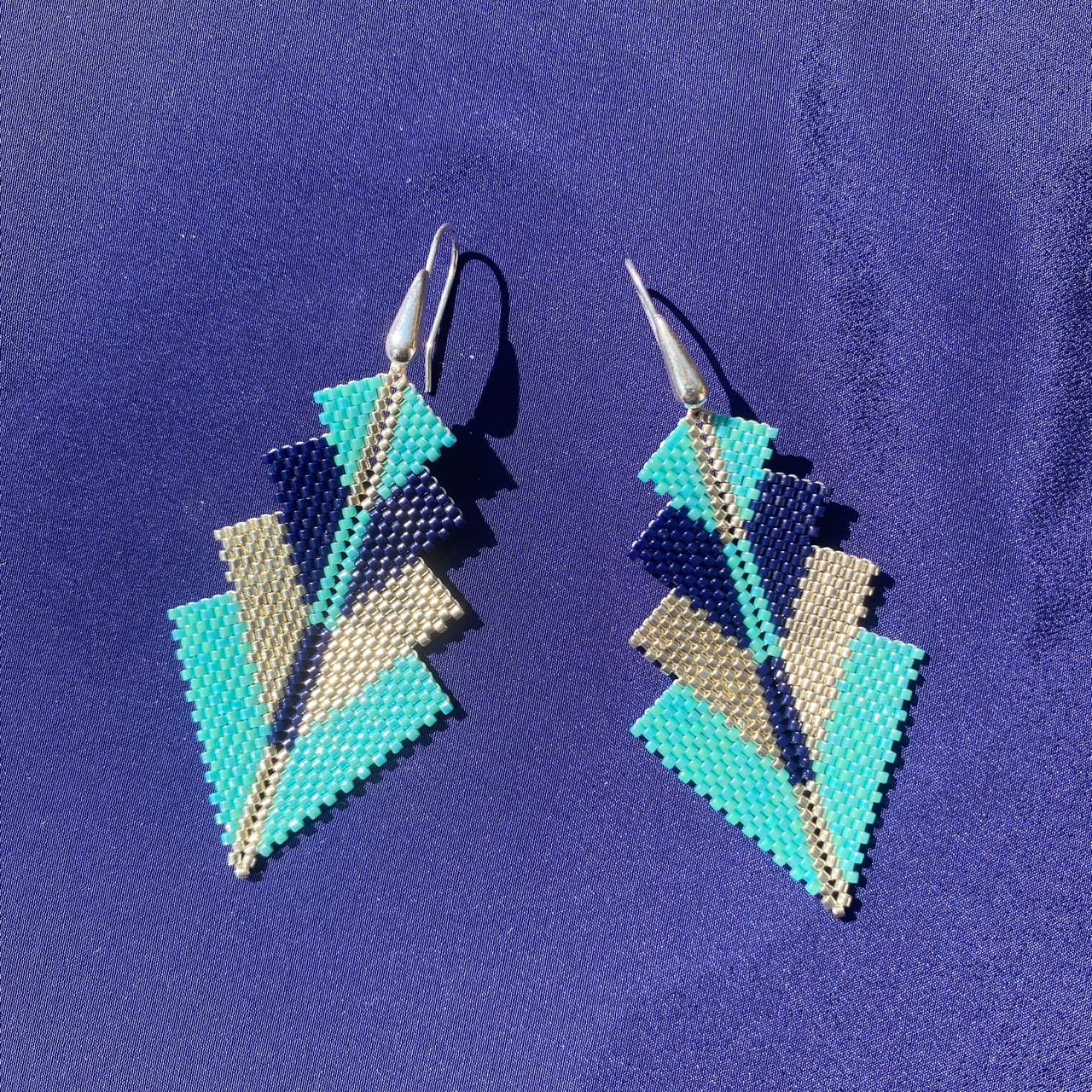 Aretes Rigel Azul Turquesa y Azul Marino