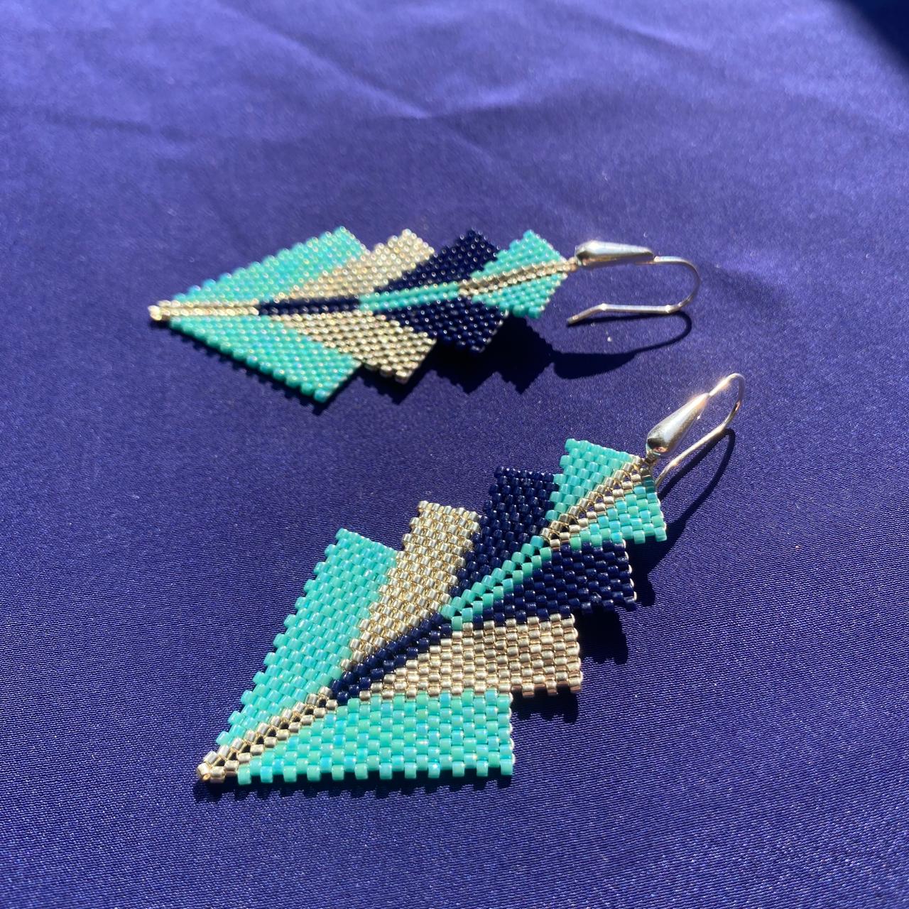 Aretes Rigel Azul Turquesa y Azul Marino