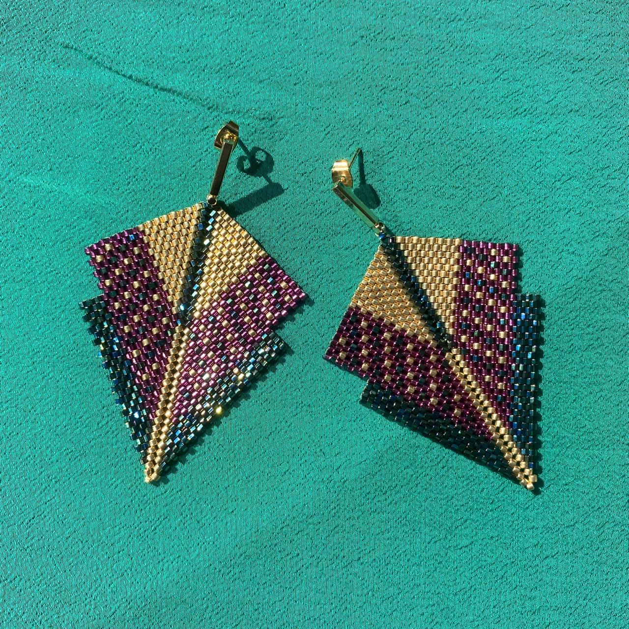 Aretes Canopo Morado y Verde