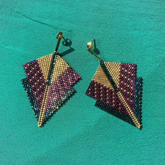 Aretes Canopo Morado y Verde