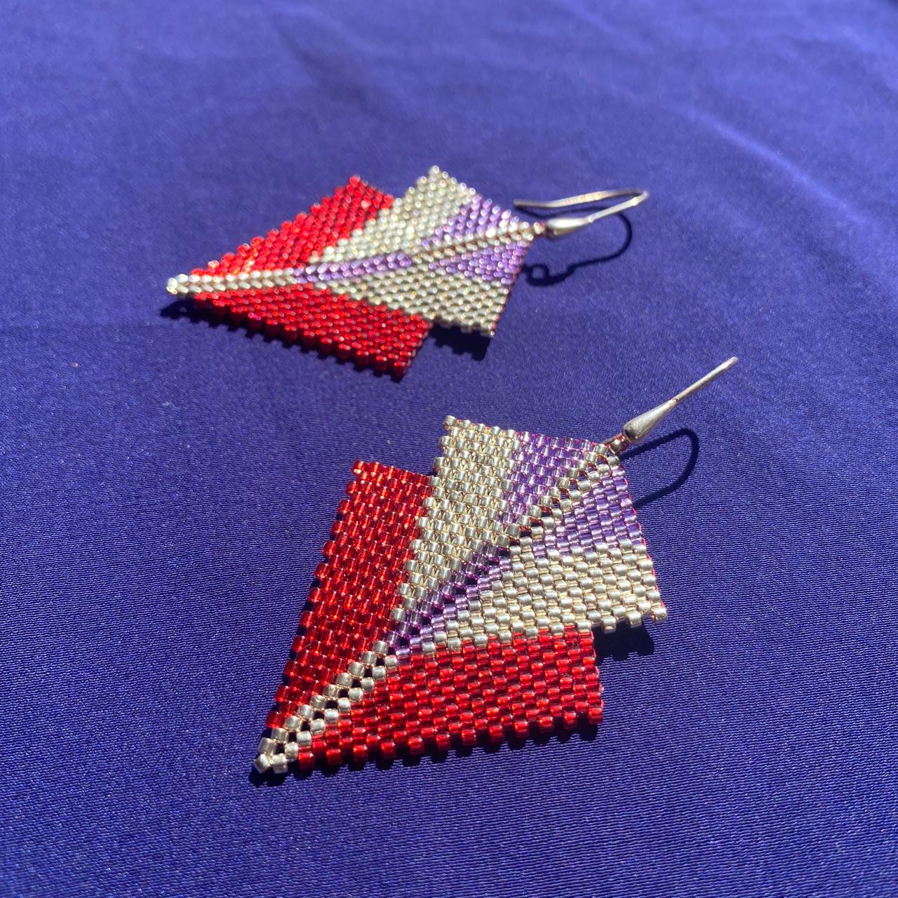 Aretes Centauri Rojo y Morado
