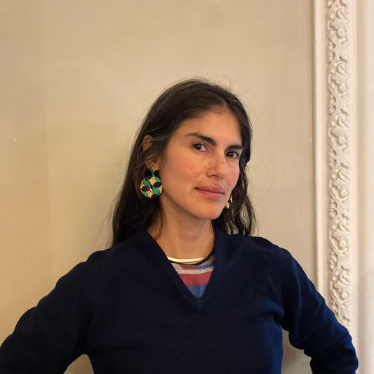 Aretes Altair I Azul Marino, Verde Limón y Dorado