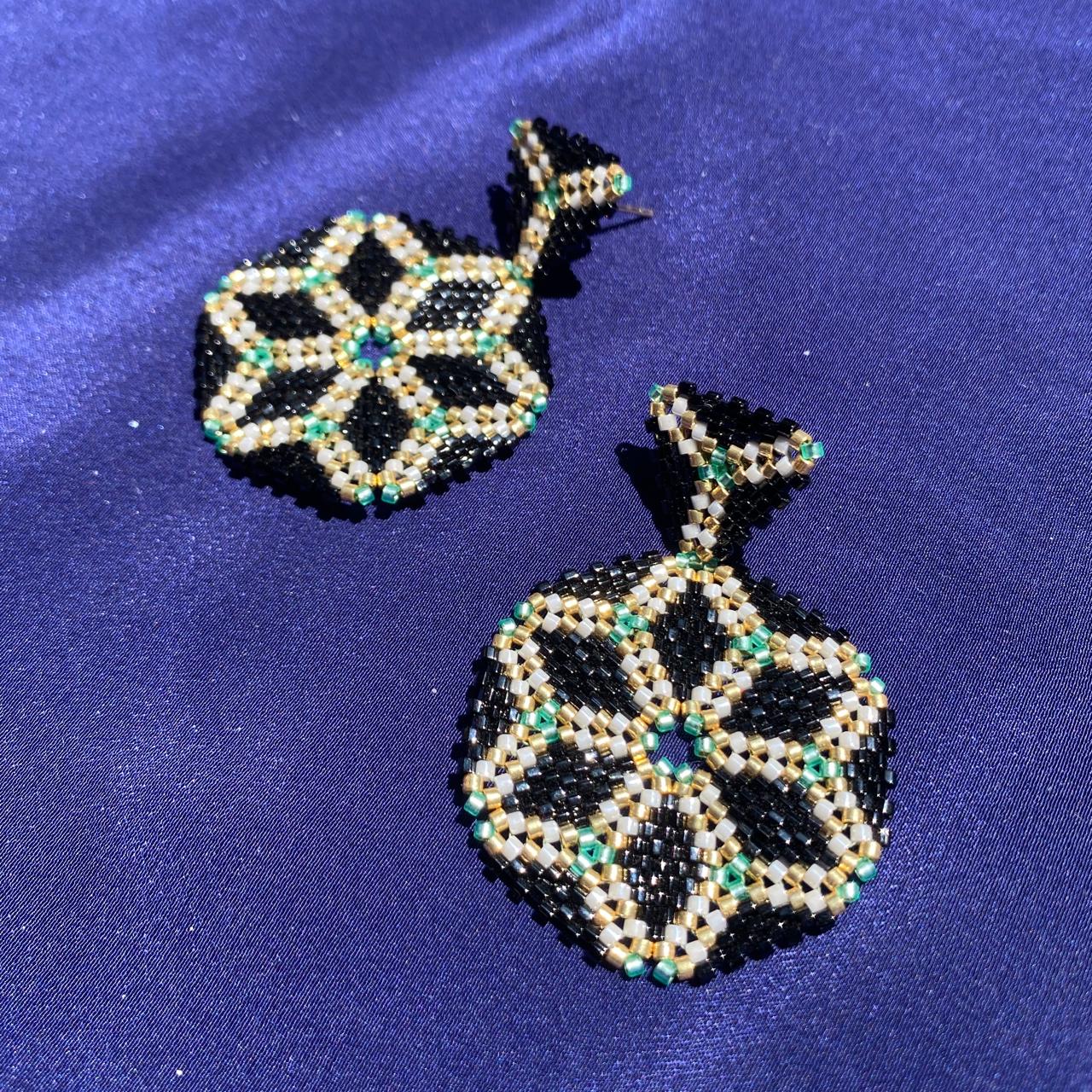 Aretes Altair I Negro y Verde Agua