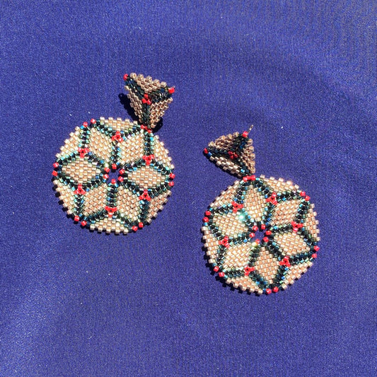 Aretes Altair I Dorado y Verde Facetado