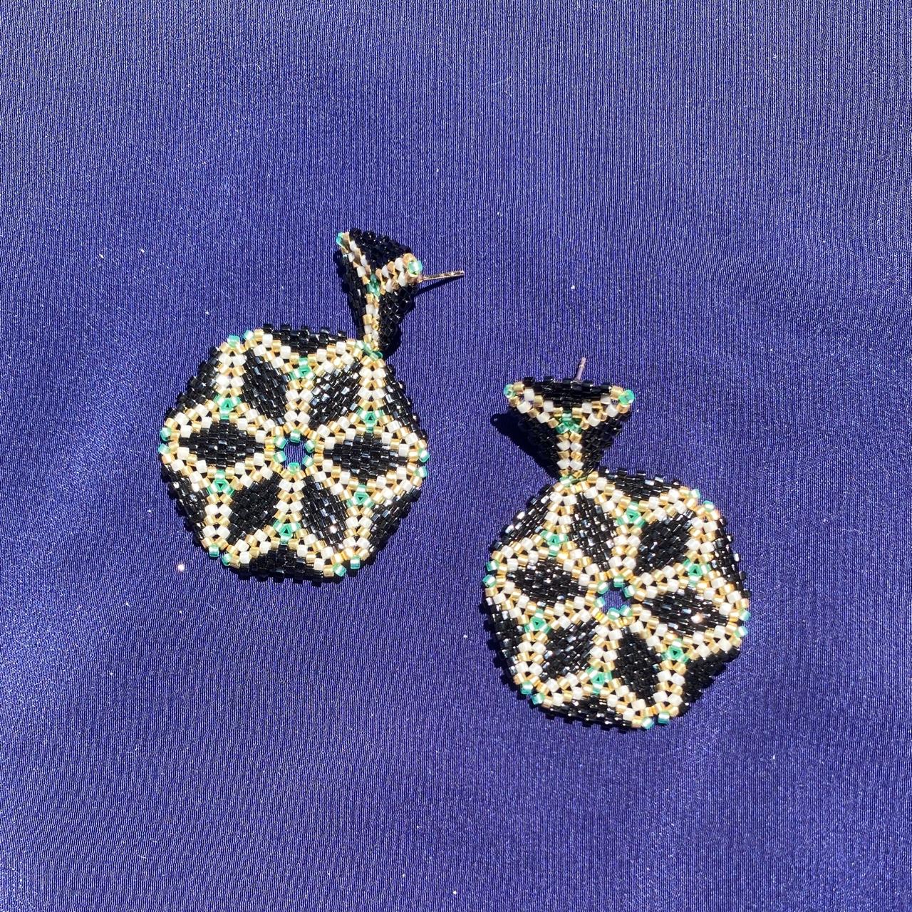 Aretes Altair I Negro y Verde Agua
